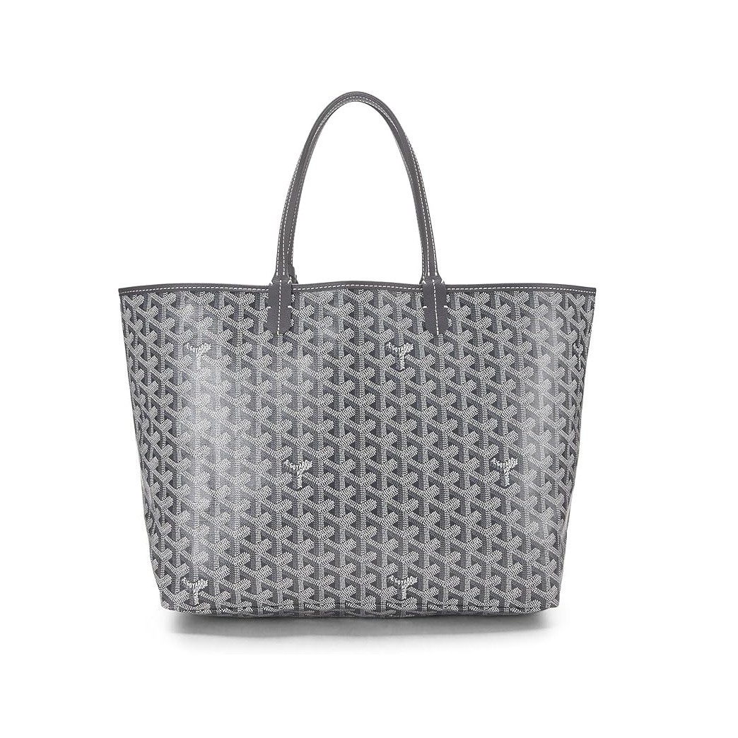 Goyard Pre-Loved Grey Goyardine Canvas Saint-Louis PM, Grey
