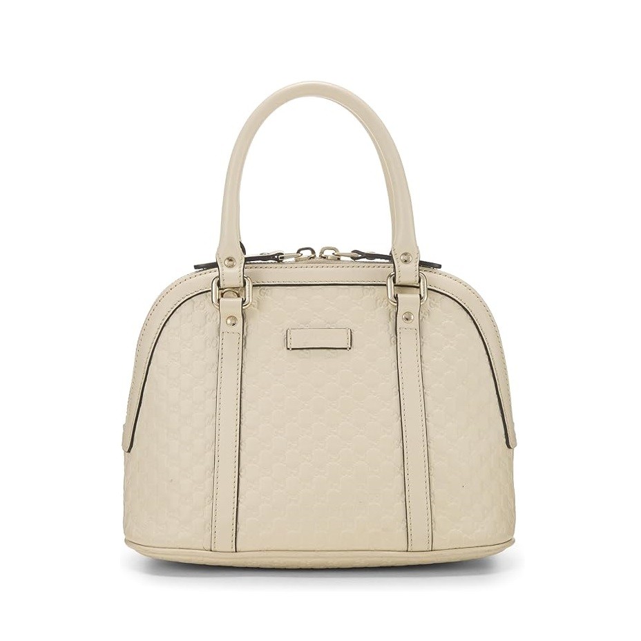 Gucci Pre-Loved Cream Microguccissima Leather Nice Dome Mini, White