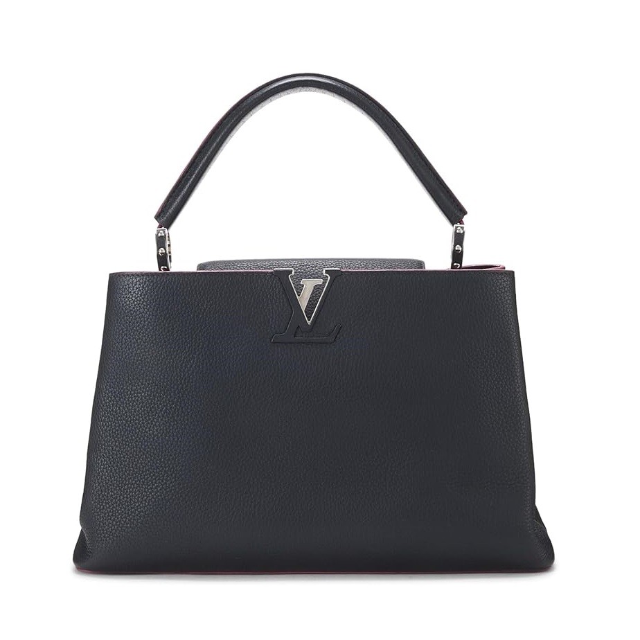 Louis Vuitton Pre-Loved Navy Taurillon Capucines MM, Navy