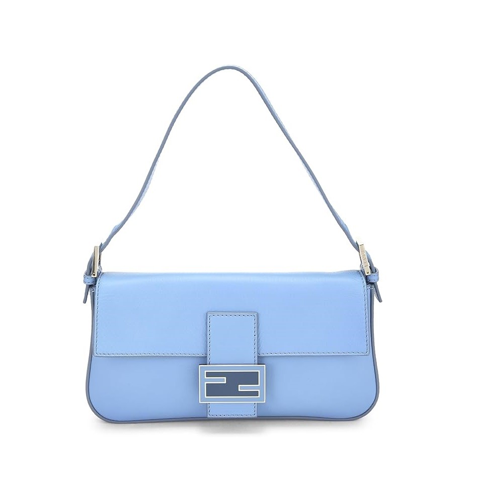 FENDI Pre-Loved Blue Leather Convertible Baguette, Blue