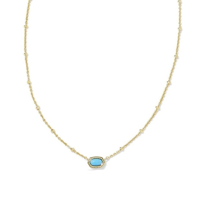 Kendra Scott Mini Elisa 14k Gold-Plated Satellite Short Pendant Necklace, Fashion Jewelry for Women