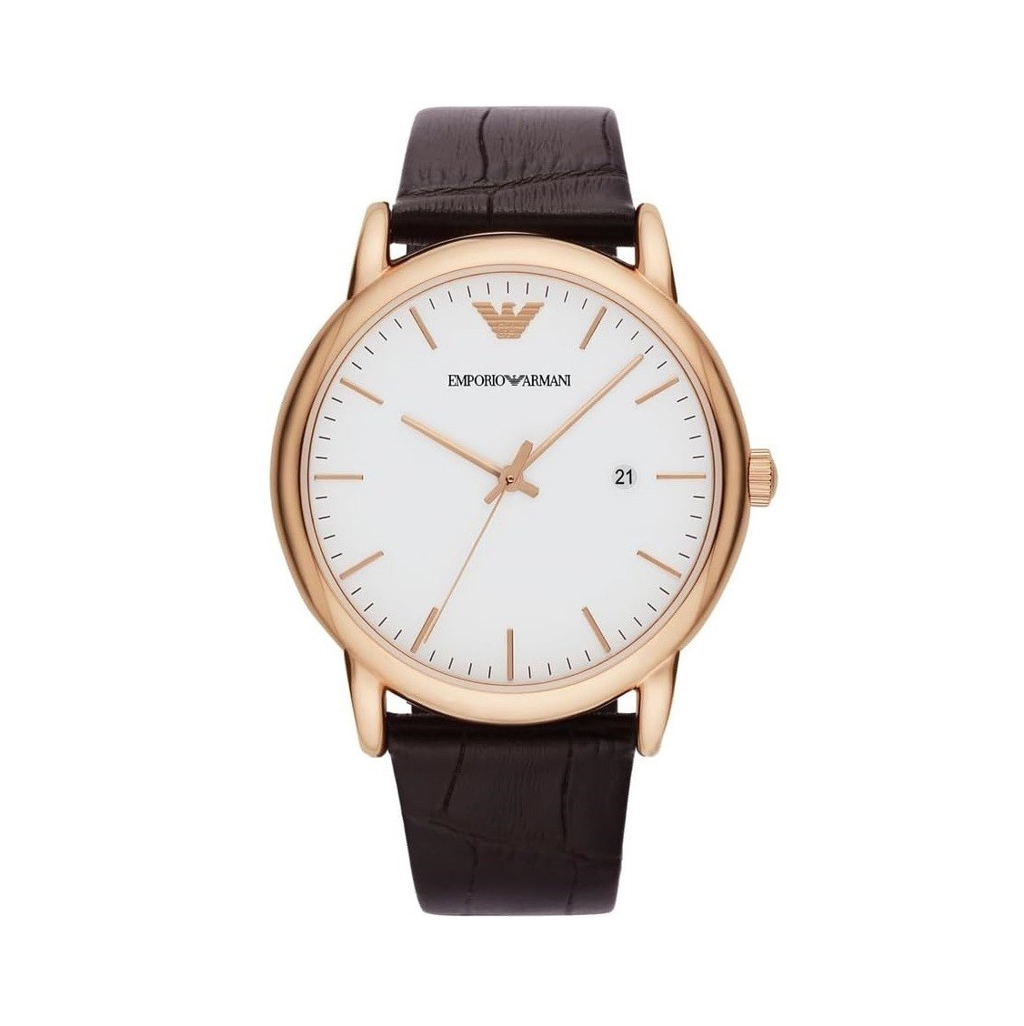 Emporio Armani Men's Three-Hand Leather Watch
