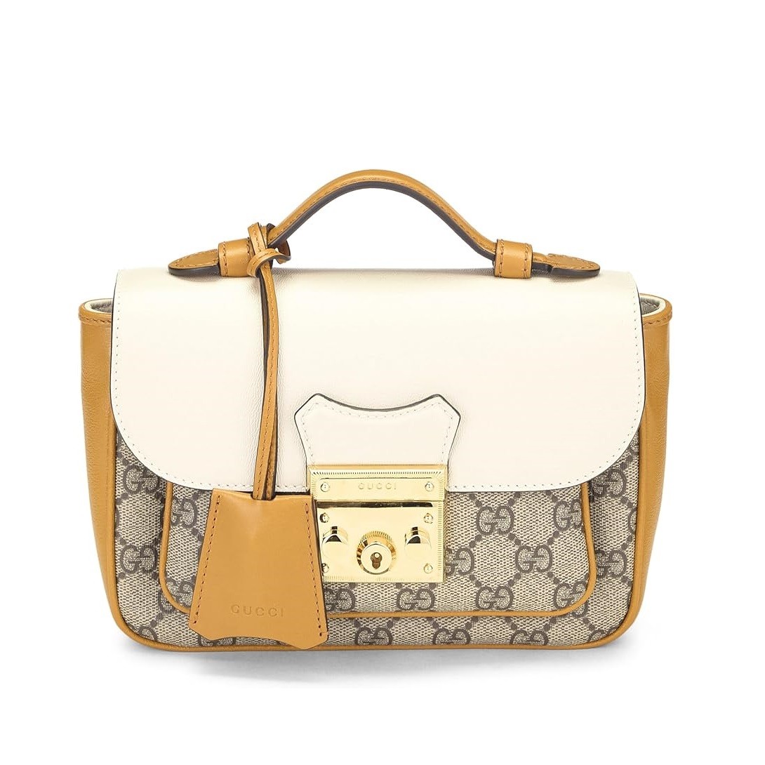 Gucci Pre-Loved Multicolor GG Supreme Canvas Padlock Top Handle Bag Mini, Multi