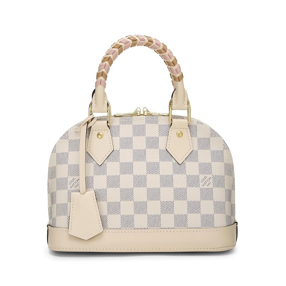 Louis Vuitton Pre-Loved Damier Azur Braided Handle Alma BB, Pink