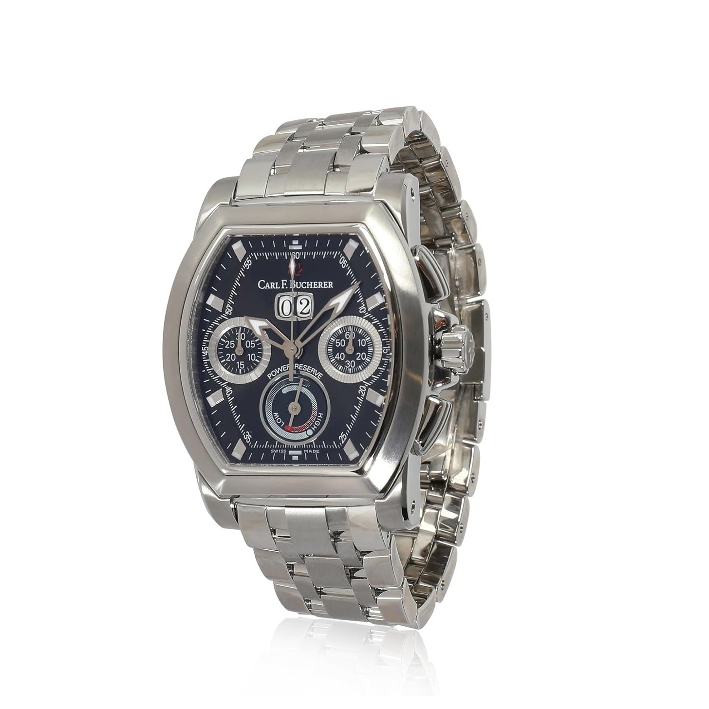 Carl F. Bucherer Pre-Owned Patravi T-Graph, 7.50, Stainless Steel.