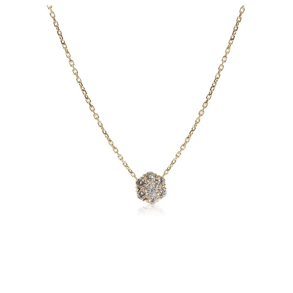 Van Cleef & Arpels Pre-Loved, Fleurette Pendant in 18k Yellow Gold 0.5 CTW, 16 in