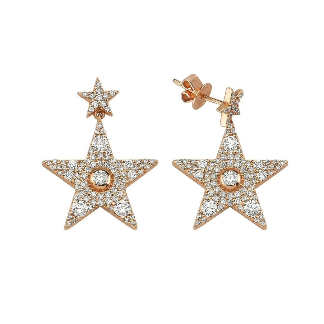 Bee Goddess Sirius Earring, Rose Gold