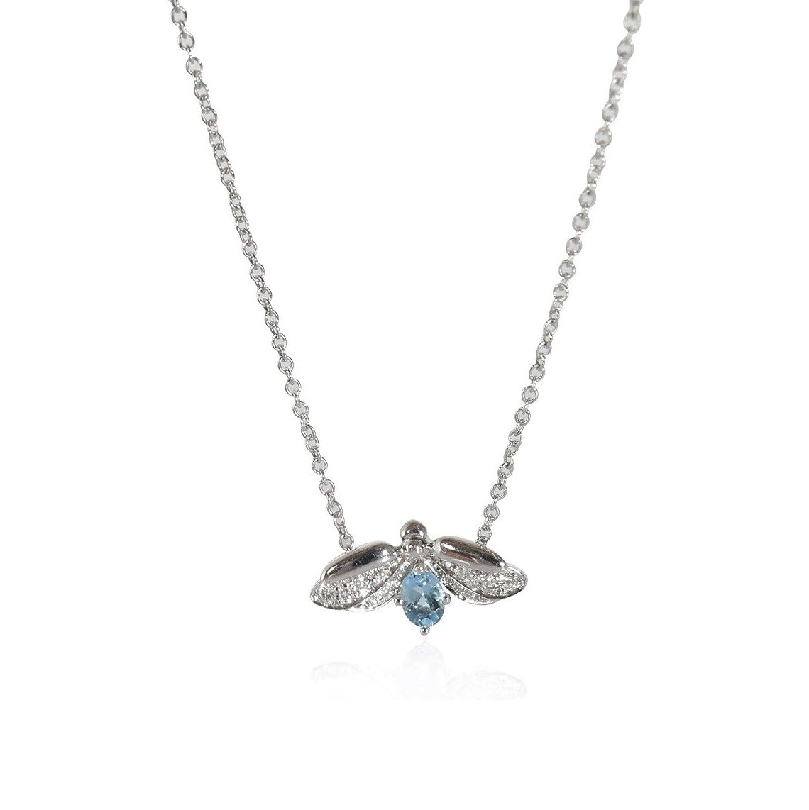 Tiffany & Co. Pre-Loved, Paper Flowers Aquamarine Pendant in Platinum 0.26 CTW, 16 in