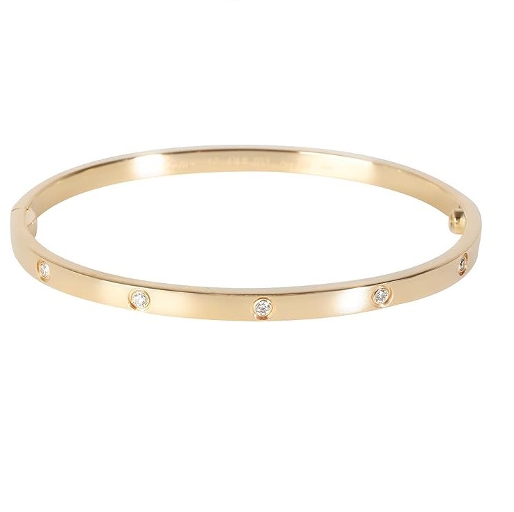 CARTIER Pre-Loved, Love Bracelet, 10 Diamond, Yellow Gold, 17 cm
