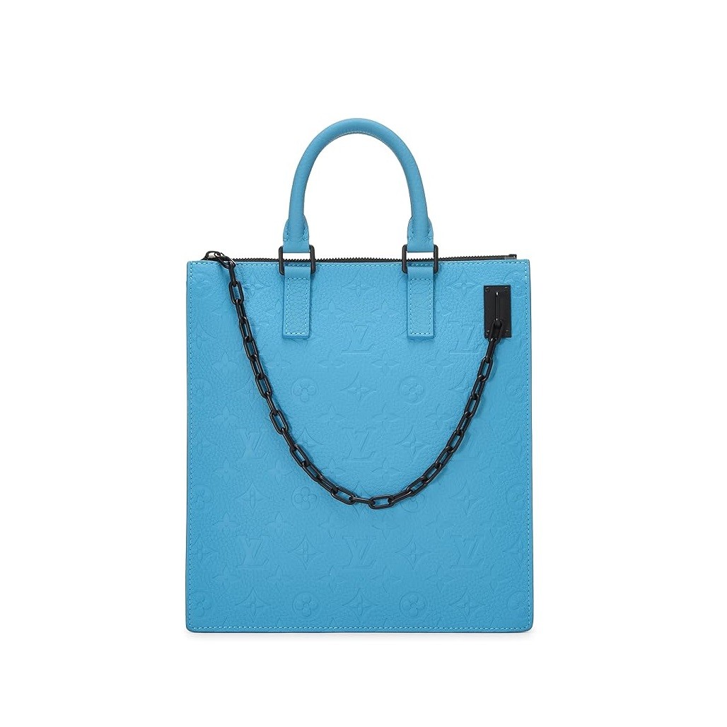 Louis Vuitton Pre-Loved Blue Monogram Taurillon Sac Plat, Blue