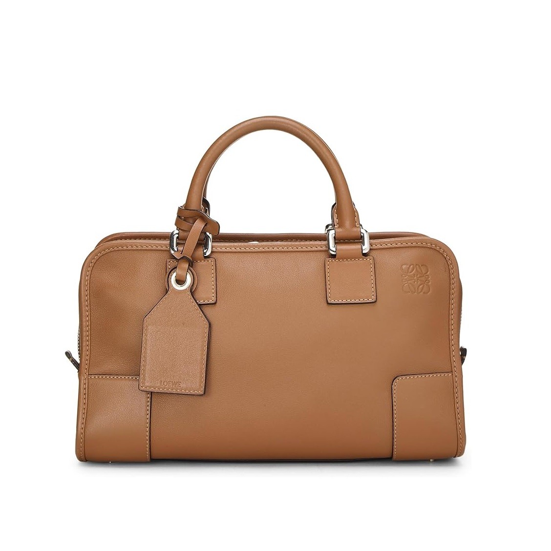 LOEWE Pre-Loved Brown Leather Amazona 28, Brown
