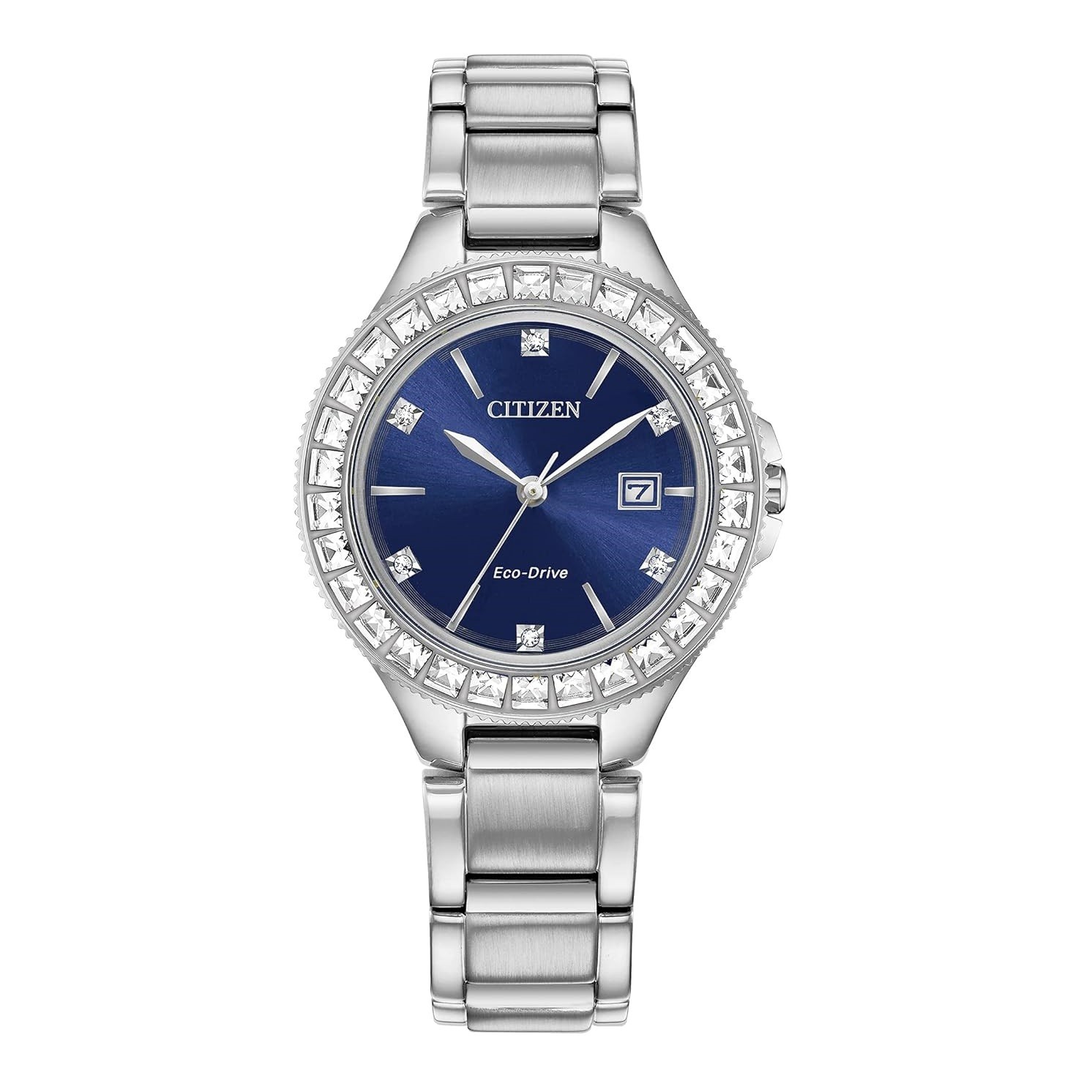 Citizen Ladies' Silhouette Crystal Eco-Drive Watch, 3-Hand Date, Stainless Steel