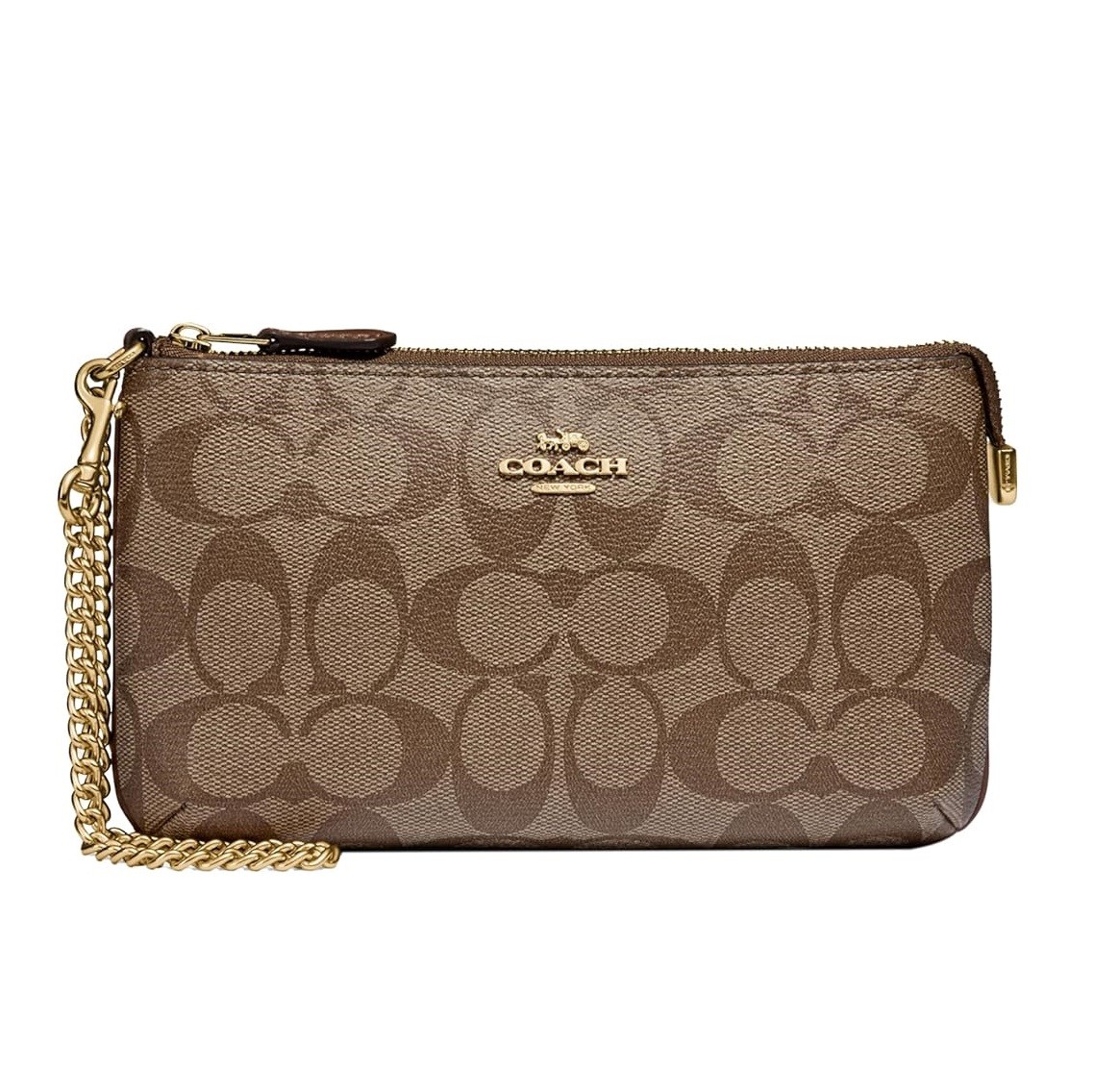 Coach Women's Signature Large Wristlet W Chain