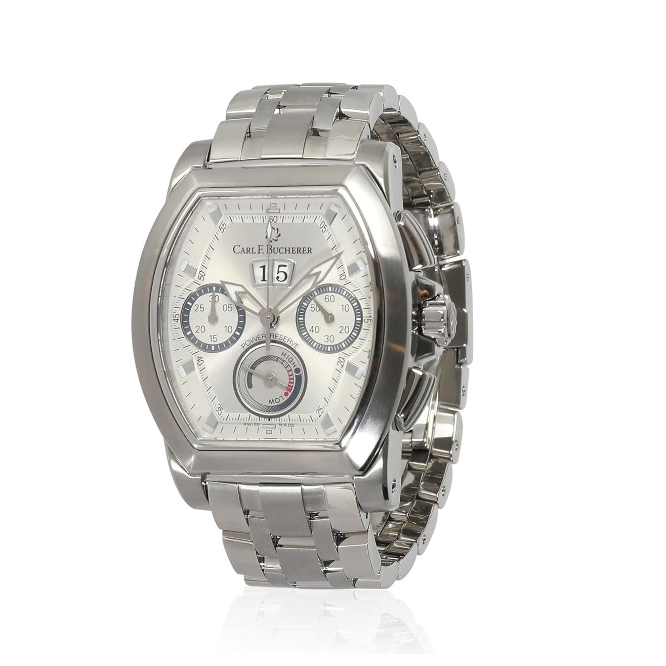 Carl F. Bucherer Pre-Owned Patravi T-Graph, 7.50, Stainless Steel.