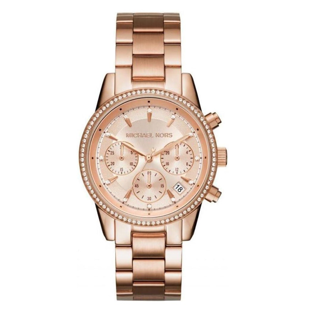Michael Kors Ritz Women's Watch, Stainless Steel and Pavé Crystal Watch for Women
