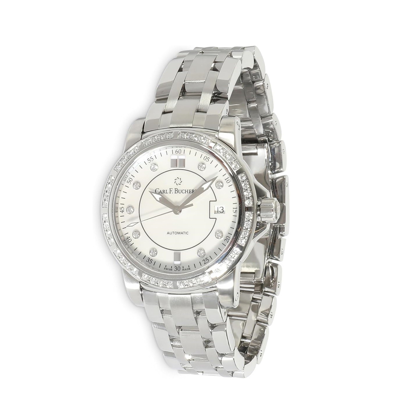 Carl F. Bucherer Pre-Owned Patravi Autodate, 7.50, Stainless Steel.