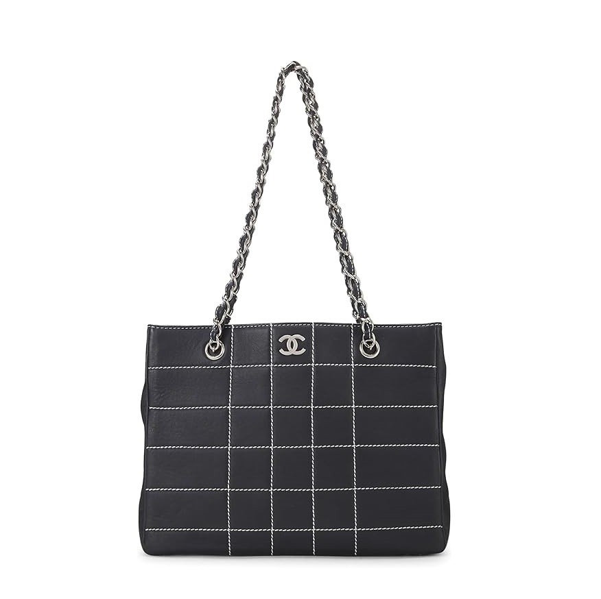 CHANEL Pre-Loved Navy Quilted Calfskin Tote, Navy