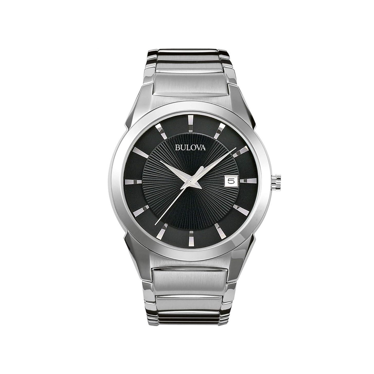 Bulova Men's 3-Hand Calendar Date Quartz Watch, Patterned Dial, 38mm, Style: 96B149