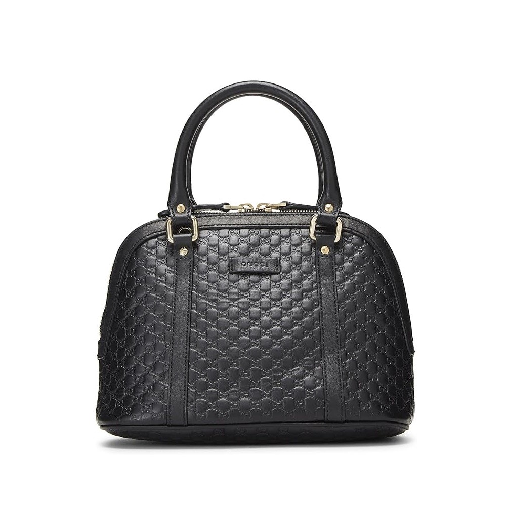 Gucci Pre-Loved Black Microguccissima Nice Dome Bag Small, Black