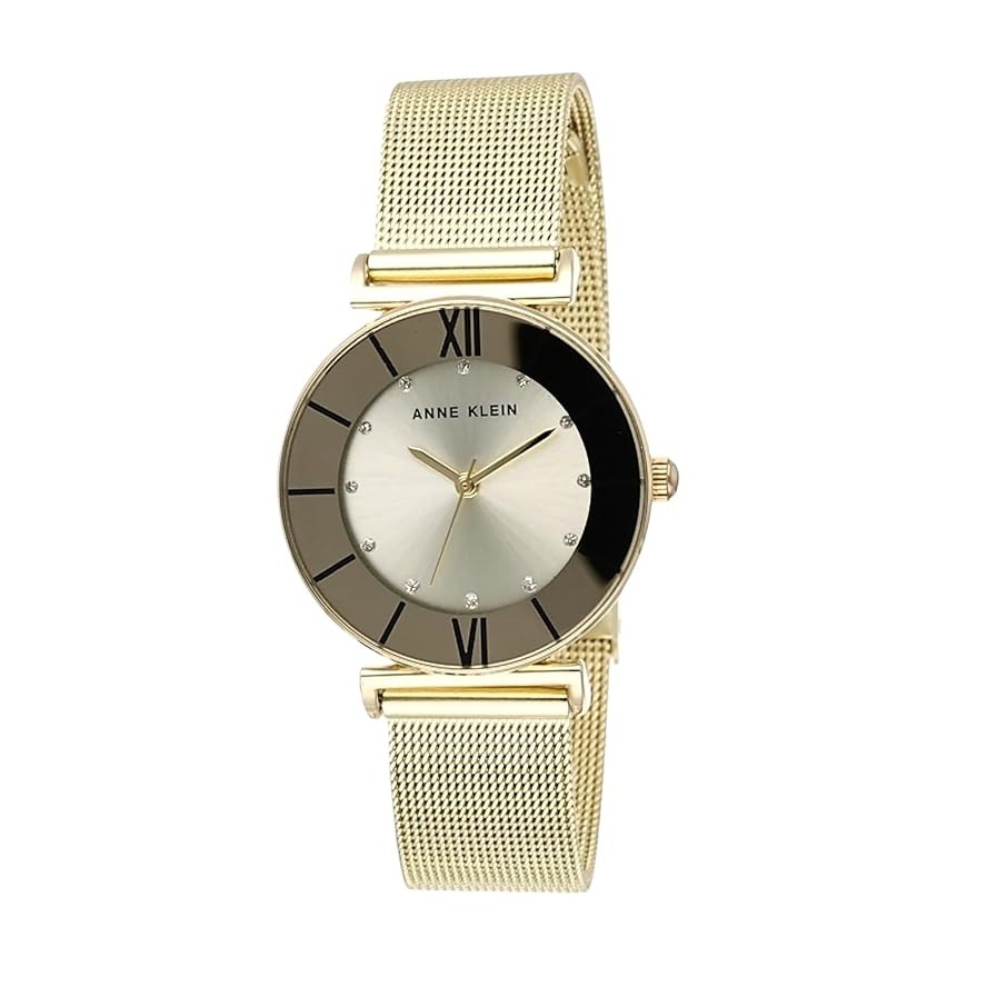 Anne Klein Women's Glitter Accented Mesh Bracelet Watch