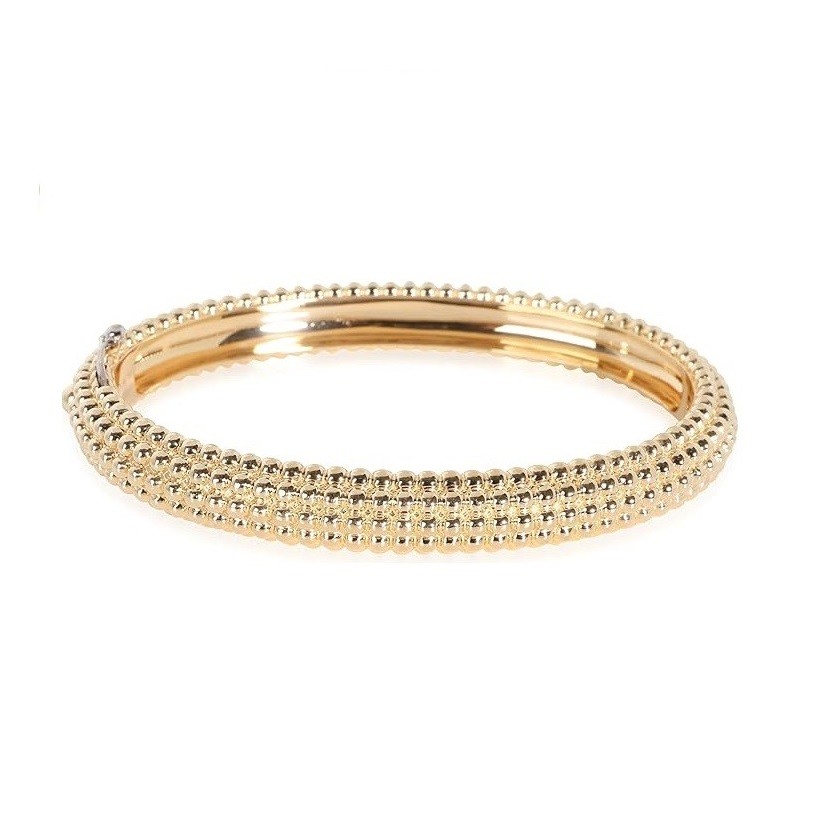 Van Cleef & Arpels Pre-Loved, Perlee 5 Row Bangle in 18K Yellow Gold, Size Small, 5.75 in