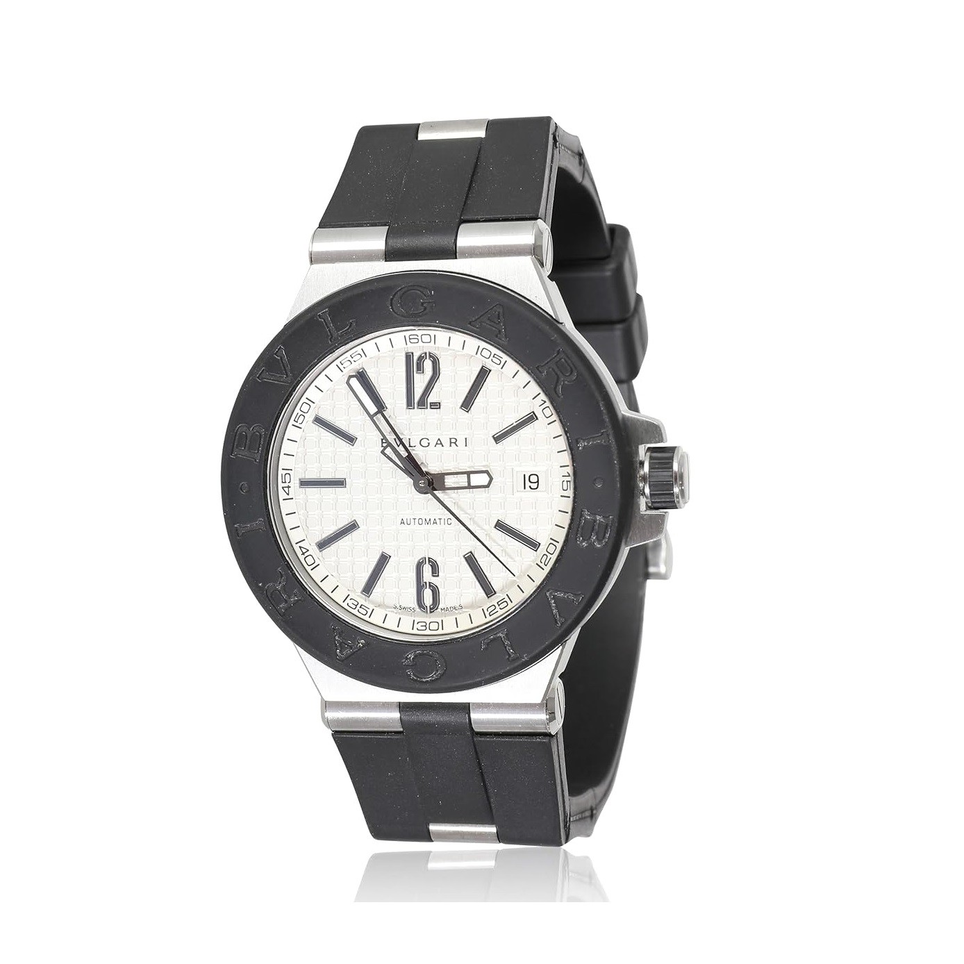 BVLGARI Pre-Loved Diagono Watch, 8.00, Stainless Steel/Rubber