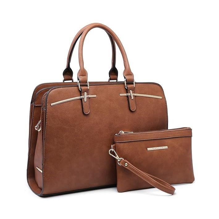 Women Handbag Wallet Tote Bag Shoulder Bag Hobo Bag Top Handle Satchel Purse Set 2pcs w/ 3 Compartments