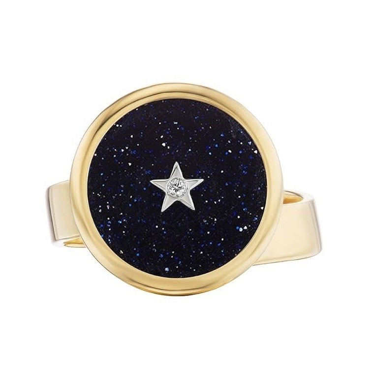 ANNA MACCIERI ROSSI AMR Anna aMaccieri Rossi, Adjustable Mini Midnight Signet Ring