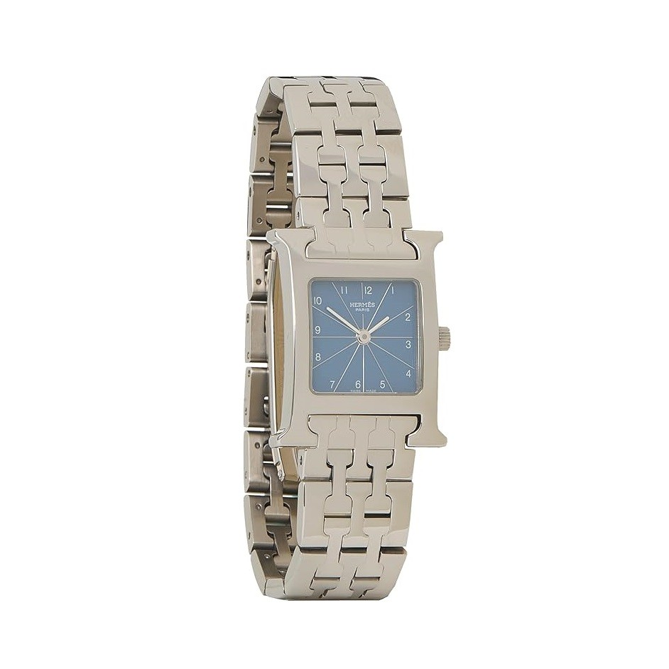 Hermes Hermès, Pre-Loved Silver Stainless Steel H Hour PM, Silver