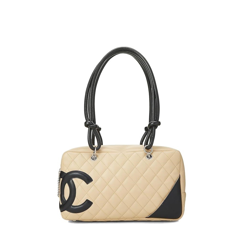 CHANEL Pre-Loved Beige Calfskin Cambon Ligne Bowler, Beige