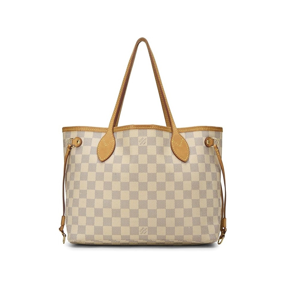 Louis Vuitton Pre-Loved Damier Azur Neverfull PM, White