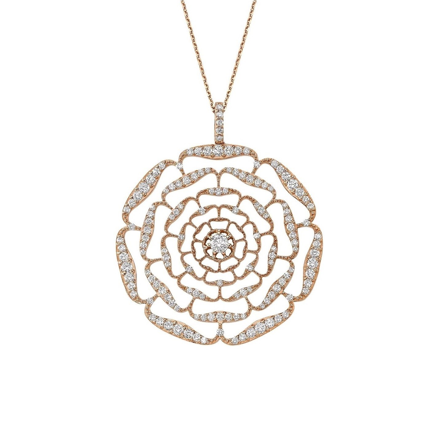 Bee Goddess Rosa Mundi Gold Diamond Necklace