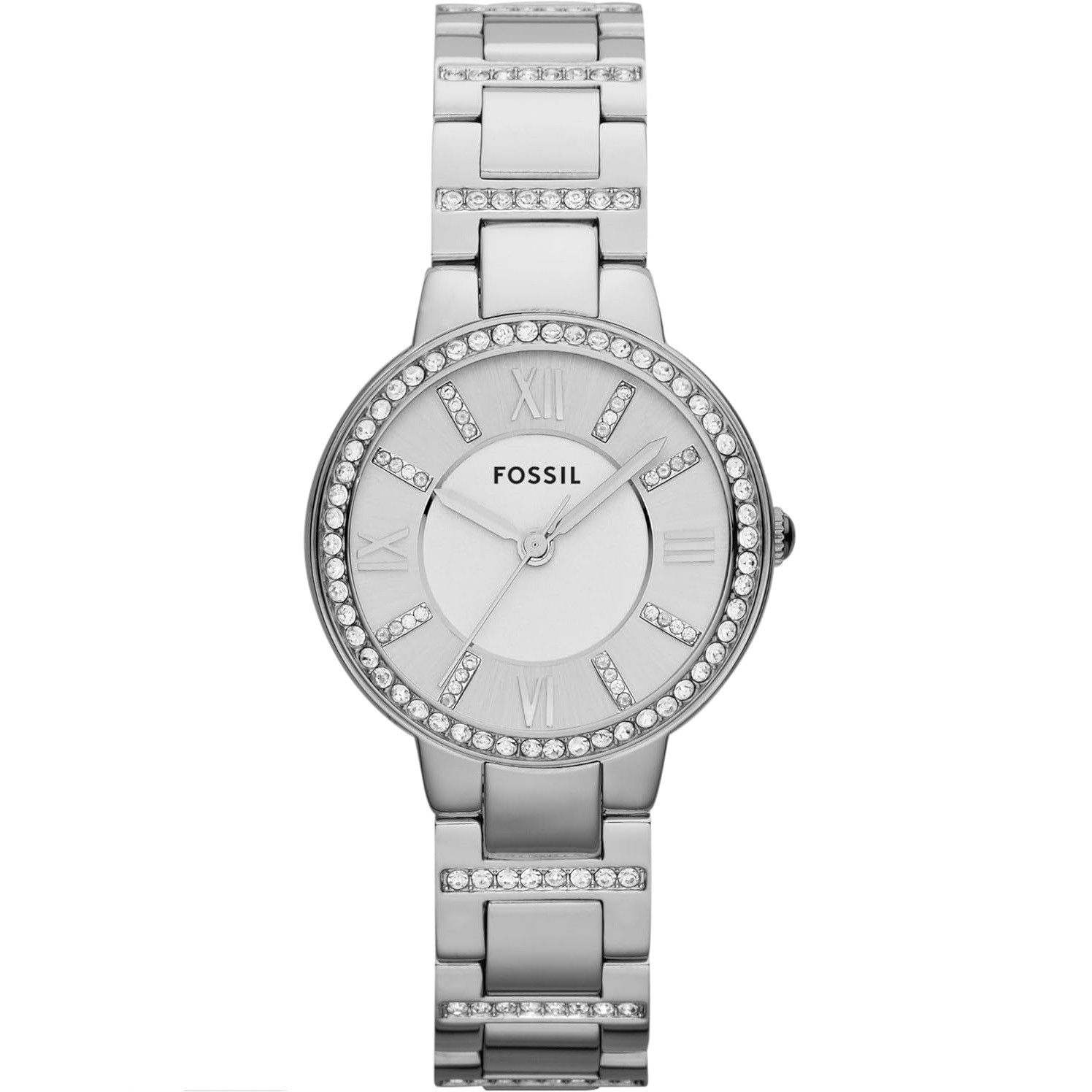 Fossil Virginia Women's Watch with Crystal Accents and Self-Adjustable Stainless Steel Bracelet Band