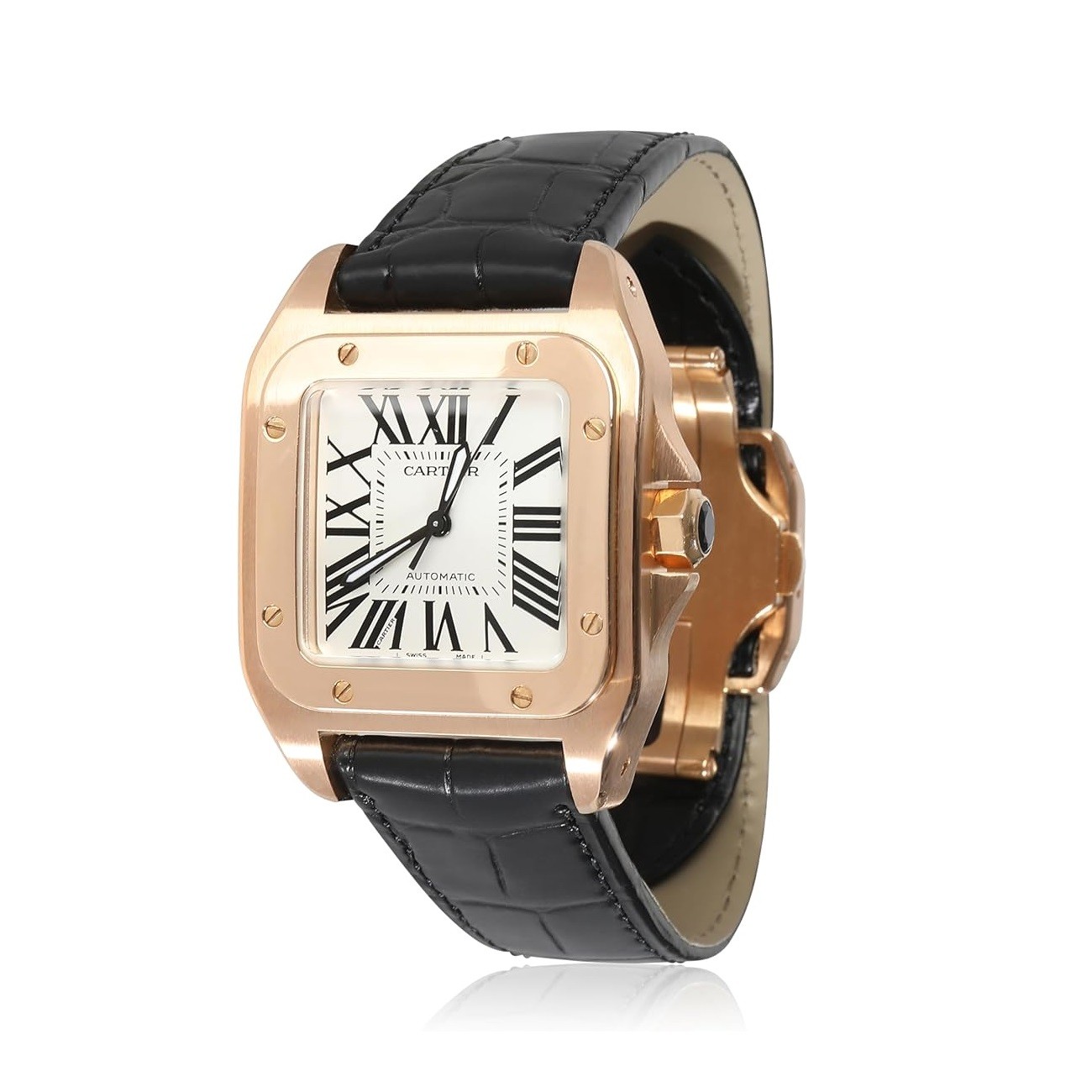 CARTIER Pre-Loved, Santos de Cartier, Santos 100 de Cartier, 7.50, 18K Rose Gold